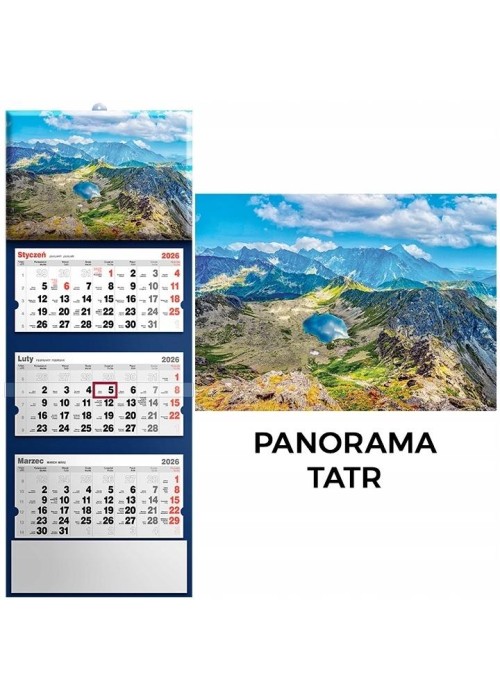 Kalendarz 2026 trójdzielny panorama tatr
