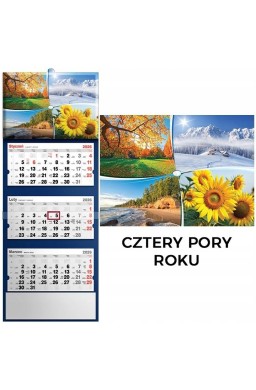 Kalendarz 2026 trójdzielny cztery pory roku