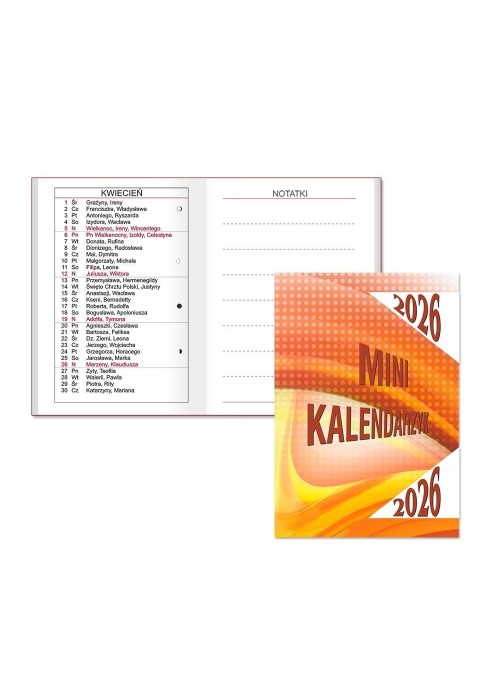 Kalendarz 2026 kieszonkowy mini MIX