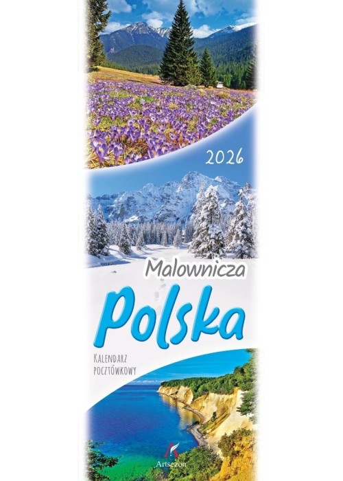 Kalendarz 2026 pocztówkowy 12,5x33cm Malownicza...