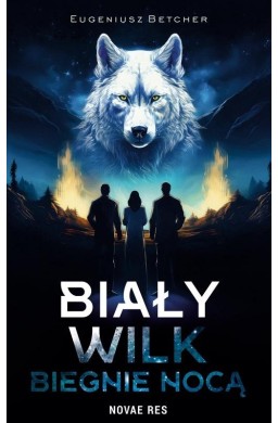 Biały wilk biegnie nocą