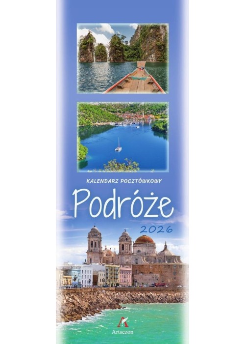 Kalendarz 2026 pocztówkowy 12,5x33cm Podróże
