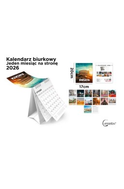 Kalendarz 2026 biurkowy 17x20cm Miasta świata