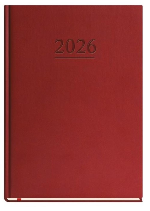Terminarz 2026 B5 tygodniowy klasyczny bordowy