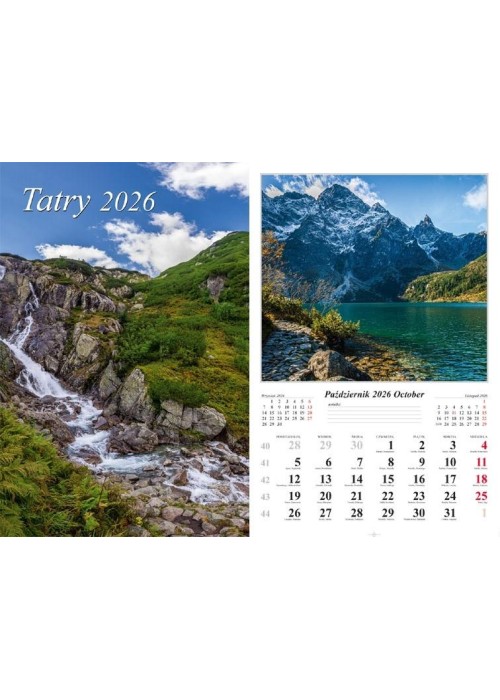 Kalendarz 2026 ścienny Tatry