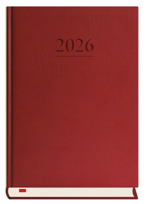 Terminarz 2026 A5 dzienny Menadżera bordowy