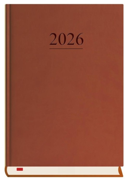 Terminarz 2026 A5 dzienny Menadżera brązowy