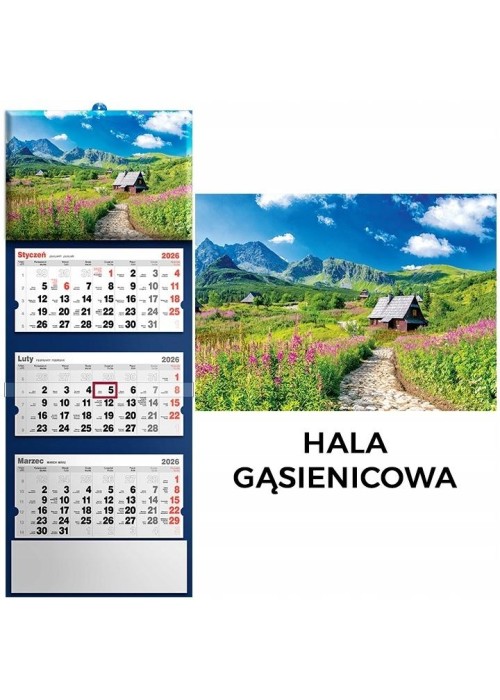 Kalendarz 2026 trójdzielny Hala gąsienicowa