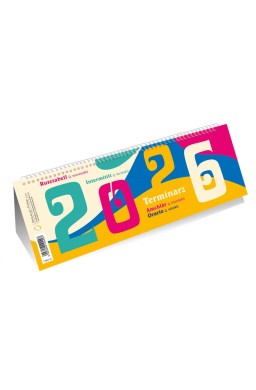 Kalendarz 2026 poziomy ze spiralką kolory