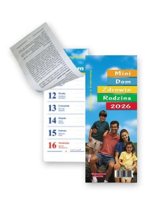 Kalendarz 2026 tyg. magnes mini Dom, Zdrowie...