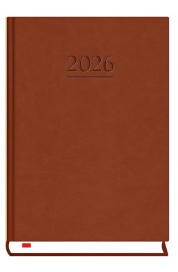 Terminarz 2026 B6 dzienny powszechny brąz