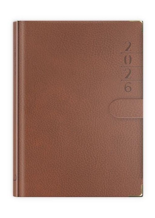 Terminarz 2026 B6 lux z zapinką brązowy