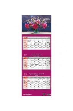 Kalendarz 2026 trójdzielny kwiaty