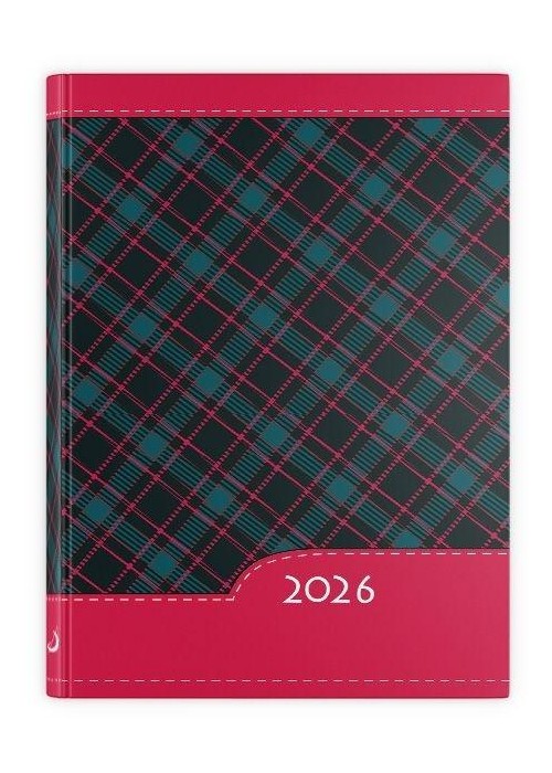 Terminarz 2026 B7 kratka czerwona Terminarz 2026 B7 kratka czerwona