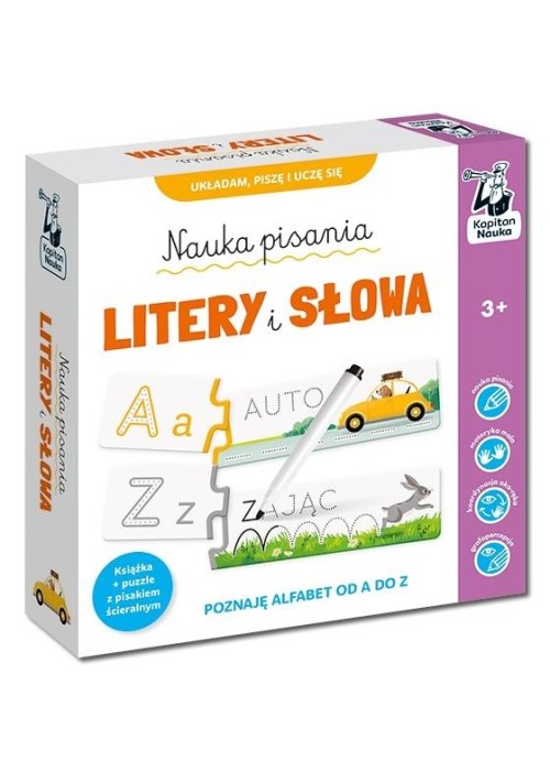 Kapitan Nauka. Litery i słowa. Książka + puzzle