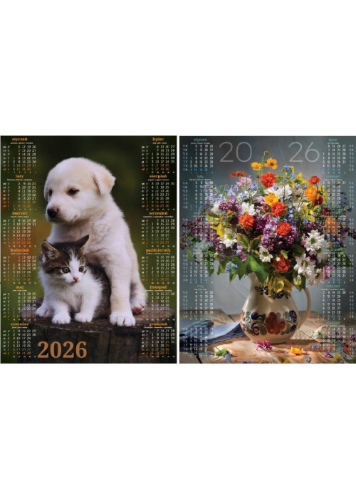 Kalendarz 2026 plakatowy MIX (18szt)