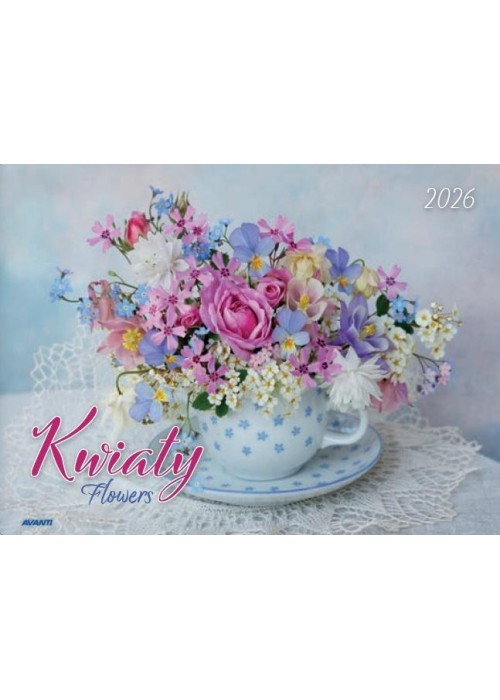 Kalendarz 2026 ścienny albumowy 28,5x20cm Kwiaty Kalendarz 2026 ścienny albumowy 28,5x20cm Kwiaty