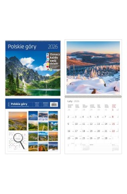 Kalendarz 2026 ścienny 30x30 Polskie góry HELMA