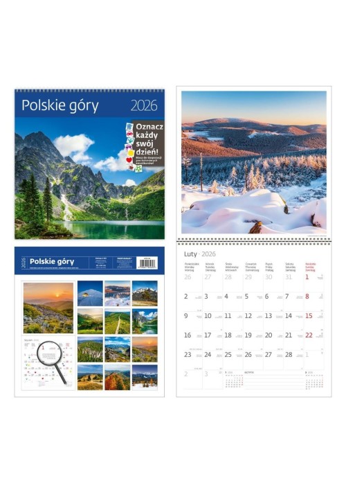 Kalendarz 2026 ścienny 30x30 Polskie góry HELMA