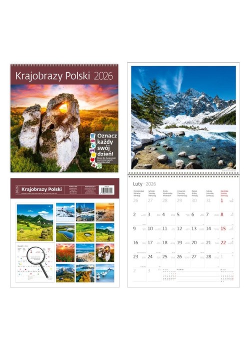 Kalendarz 2026 ścienny 30x30 Krajobrazy HELMA