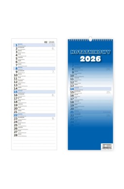 Kalendarz 2026 Slim notatnikowy HELMA