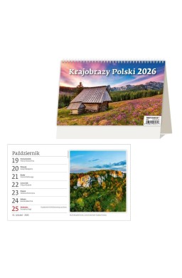 Kalendarz 2026 biurkowy tyg. Krajobrazy HELMA