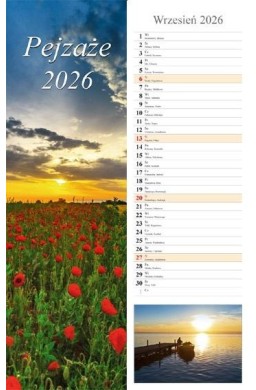 Kalendarz 2026 ścienny pasek Pejzaże