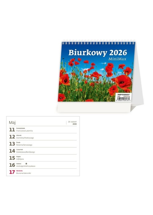 Kalendarz 2026 biurkowy MiniMax tygodniowy HELMA Kalendarz 2026 biurkowy MiniMax tygodniowy HELMA