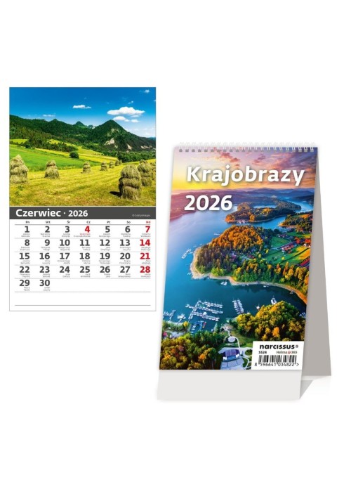 Kalendarz 2026 biurkowy pionowy miesięczny HELMA