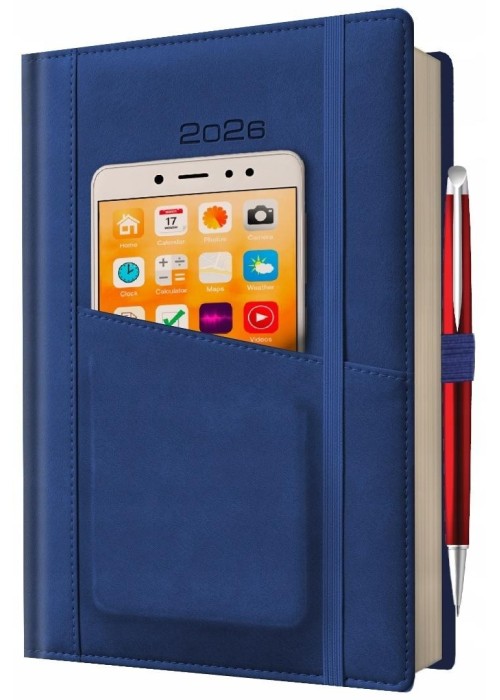 Kalendarz 2026 A5 dzienny z kieszonką i gumką