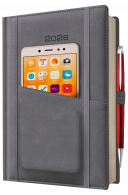 Kalendarz 2026 A5 dzienny z kieszonką i gumką