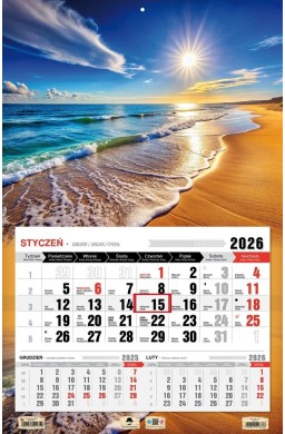 Kalendarz 2026 jednodzielny 3XL Bałtyk