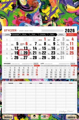 Kalendarz 2026 jednodzielny z planem zajęć
