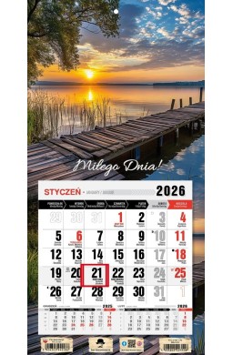 Kalendarz 2026 jednodzielny mini mazury
