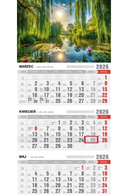 Kalendarz 2026 trójdzielny ekonomiczny wiosna