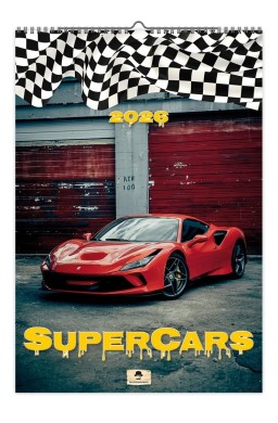 Kalendarz 2026 ścienny super cars