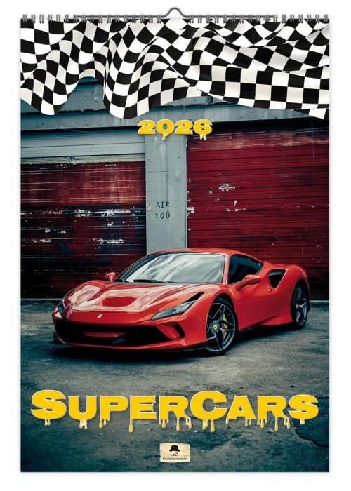 Kalendarz 2026 ścienny super cars