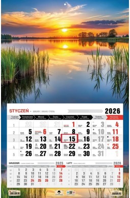 Kalendarz 2026 jednodzielny 3XL Mazury
