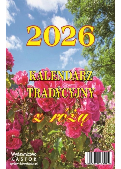 Kalendarz 2026 zdzierak tradycyjny z różą Kalendarz 2026 zdzierak tradycyjny z różą