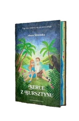 Serce z bursztynu (barwione brzegi)