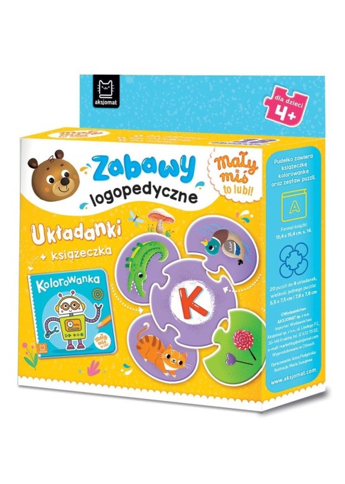 Mały miś to lubi! Zabawy logopedyczne. Układanki