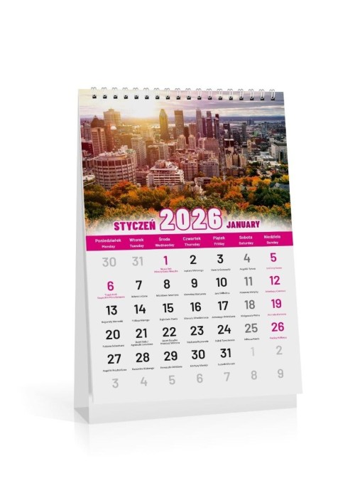Kalendarz 2026 biurkowy city