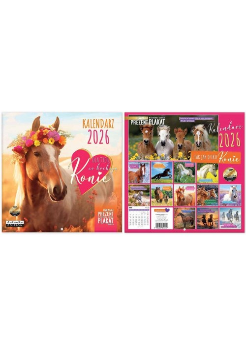 Kalendarz 2026 ścienny Classic Konie