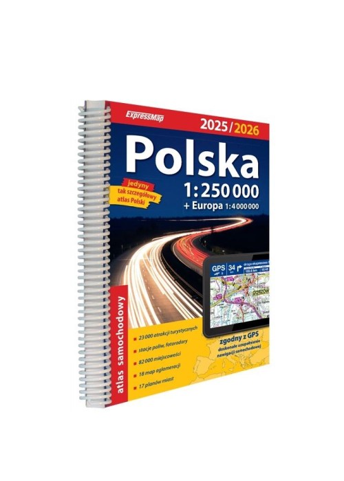 Polska atlas samochodowy 1:250 000 w.2025