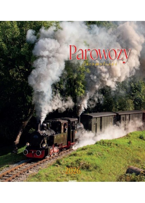 Kalendarz 2026 ścienny 32x32cm Parowozy