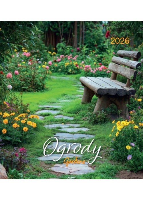 Kalendarz 2026 ścienny 32x32cm Ogrody