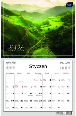 Kalendarz 2026 jednodzielny 32x50cm Widoki