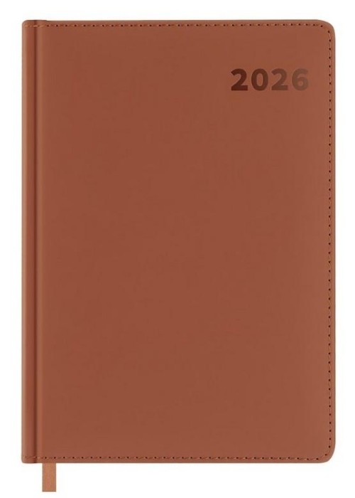 Kalendarz książkowy 2026 A5 brązowy EASY