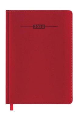 Kalendarz książkowy 2026 A5 czerwony EASY