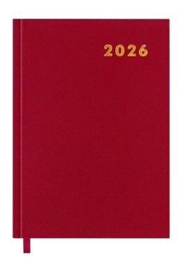Kalendarz książkowy 2026 A5 czerwony EASY